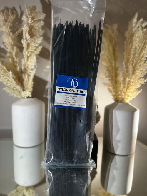 100 bridas para cables de 12 pulgadas, negras, 50 lb, resistentes a los rayos UV, para interiores y exteriores, autoblocantes