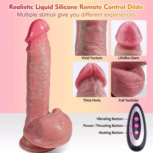 Consolador de empuje juguetes sexuales para mujer, consolador con control remoto.